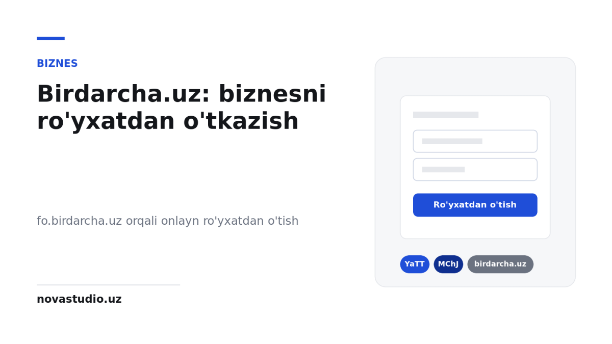 Birdarcha.uz va fo.birdarcha.uz: biznesni onlayn roʻyxatdan oʻtkazish