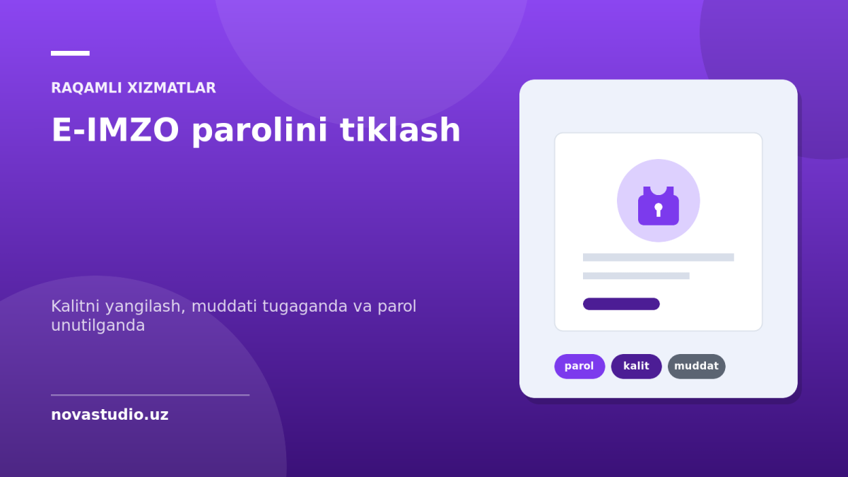 E-IMZO parolini tiklash — kalitni yangilash, muddati tugaganda va parol unutilganda