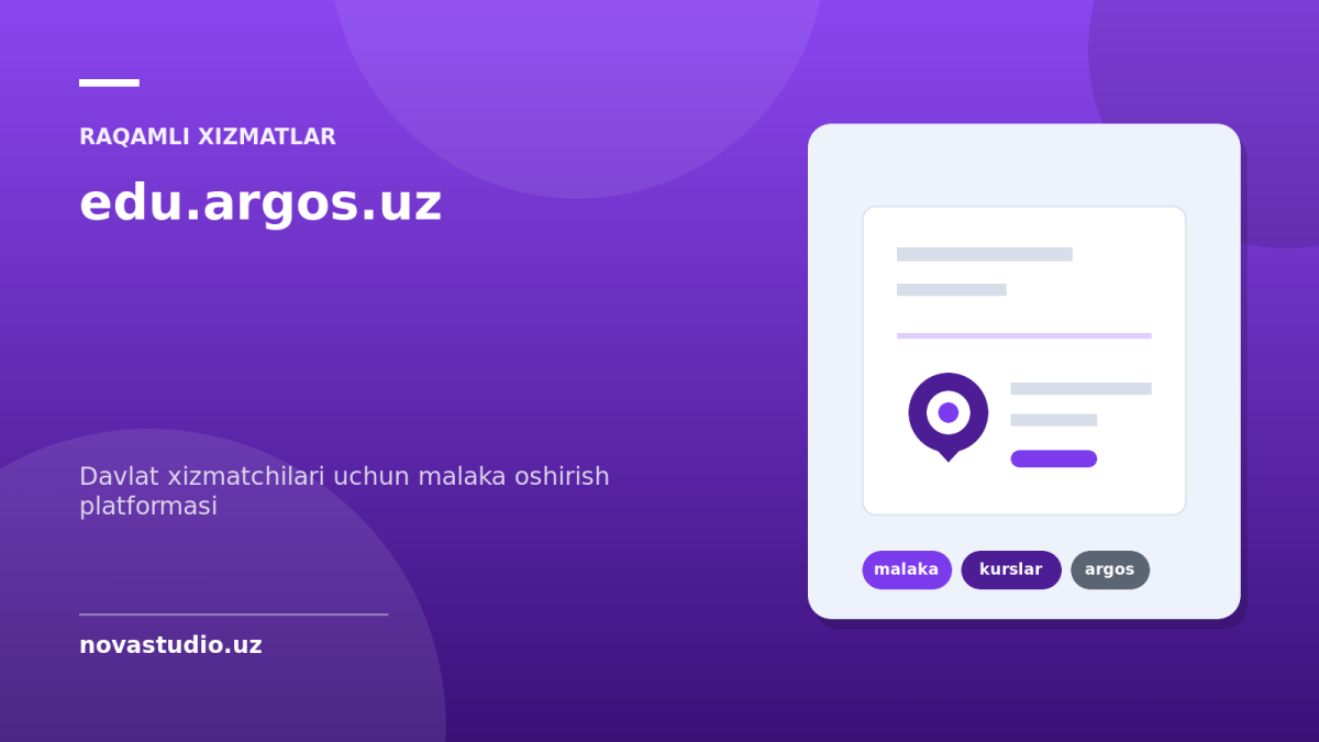 edu.argos.uz — davlat xizmatchilari uchun malaka oshirish platformasi