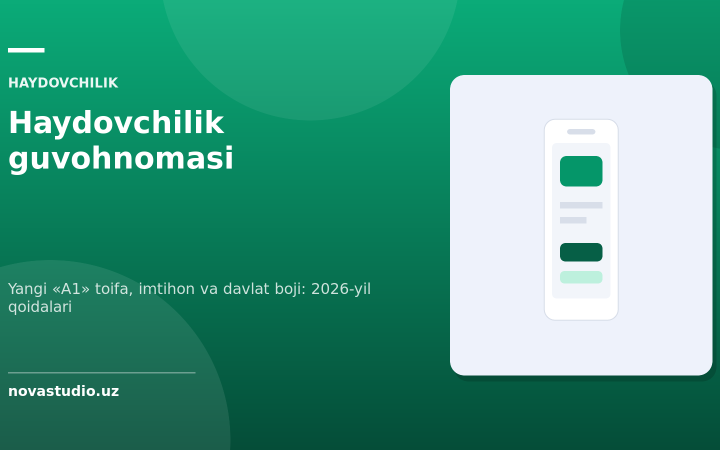 Haydovchilik guvohnomasi 2026: «A1» toifa, imtihon va davlat boji