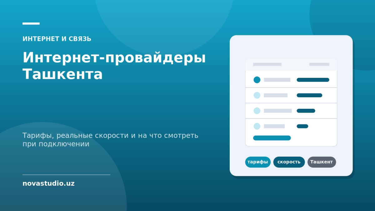 Интернет-провайдеры Ташкента — Тарифы, реальные скорости и на что смотреть при подключении