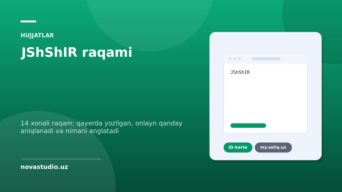 JShShIR raqami: 14 xonali raqam qayerda yozilgan va uni onlayn qanday aniqlash mumkin