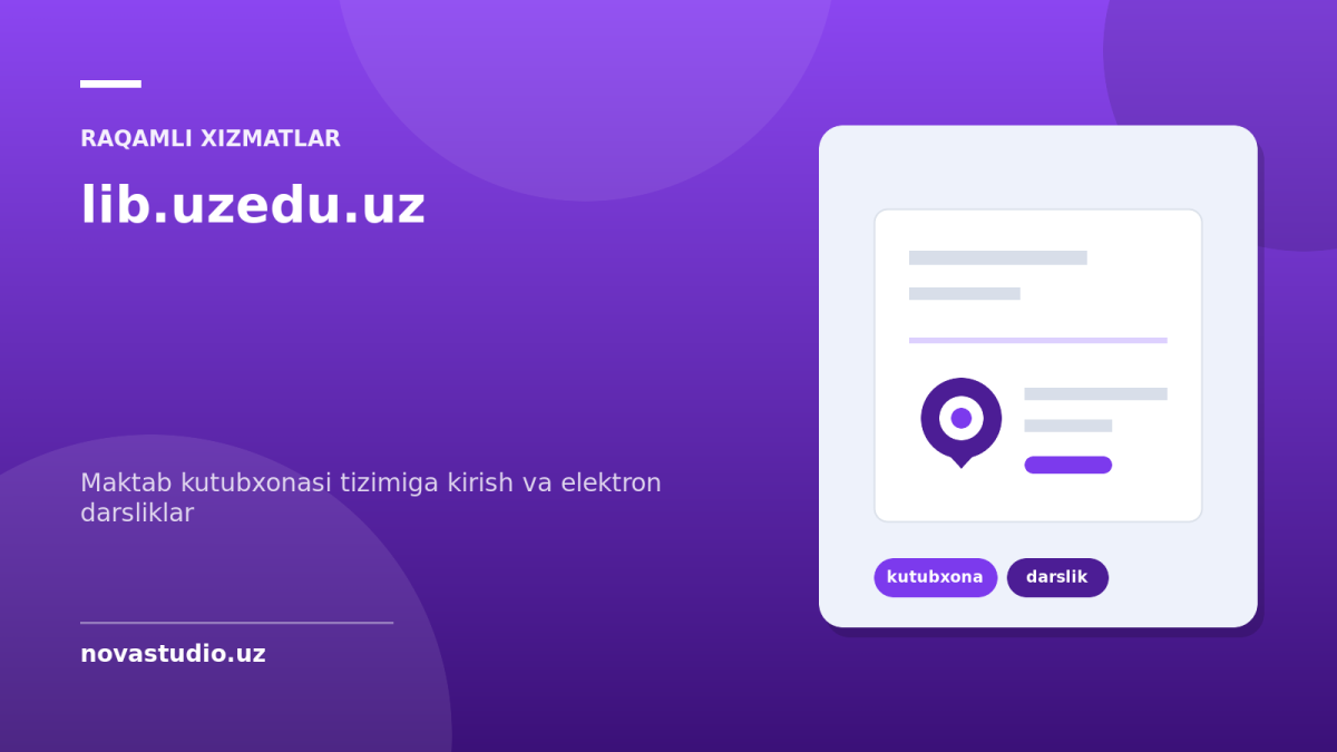lib.uzedu.uz — maktab kutubxonasi tizimiga kirish va elektron darsliklar
