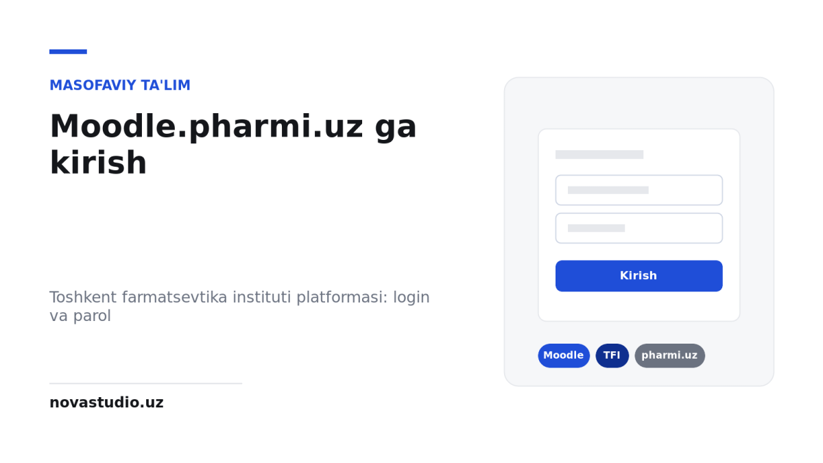 Moodle.pharmi.uz: Toshkent farmatsevtika instituti masofaviy ta’lim platformasiga kirish