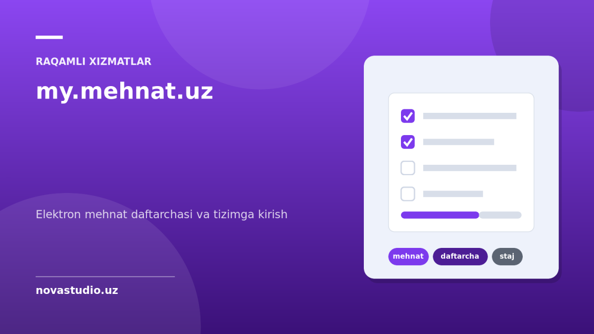my.mehnat.uz — elektron mehnat daftarchasi va tizimga kirish