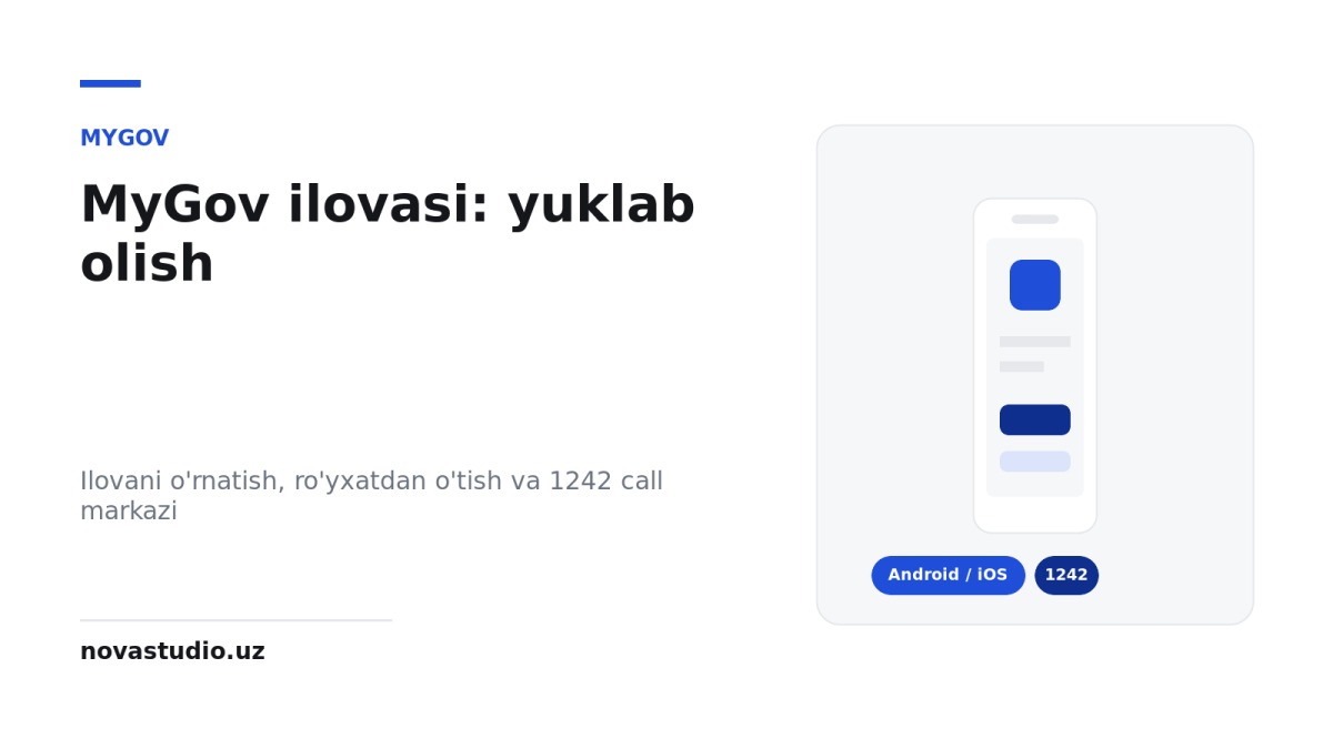 MyGov ilovasi: yuklab olish, o’rnatish va 1242 call markazi