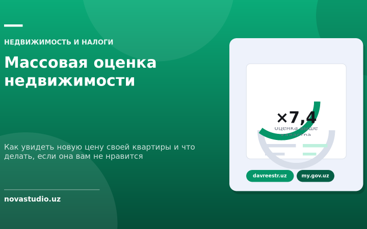Массовая оценка недвижимости, оценка выше кадастровой в 7,4 раза: где посмотреть новую цену квартиры на davreestr.uz и my.gov.uz и 60 дней на возражение