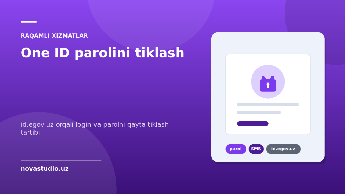 One ID parolini tiklash — id.egov.uz orqali login va parolni qayta tiklash tartibi