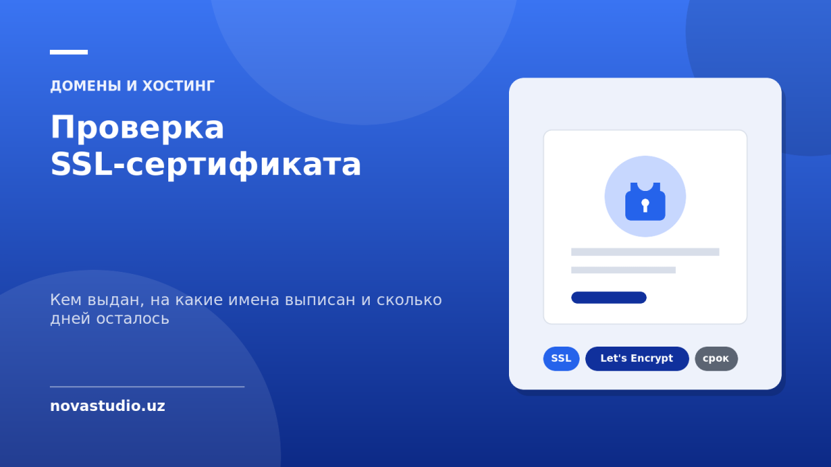 Проверка SSL-сертификата — кем выдан, на какие имена выписан и сколько дней осталось