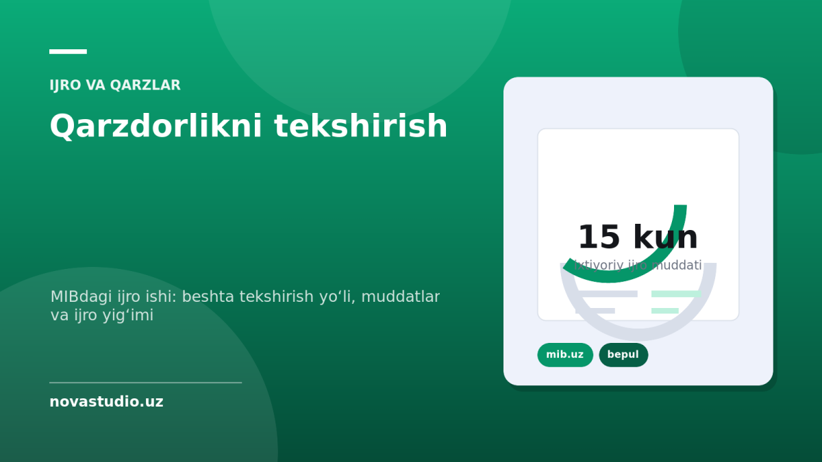 Qarzdorlikni tekshirish 2026: mib.uz va my.gov.uz orqali ijro hujjati boʻyicha qarzni koʻrish