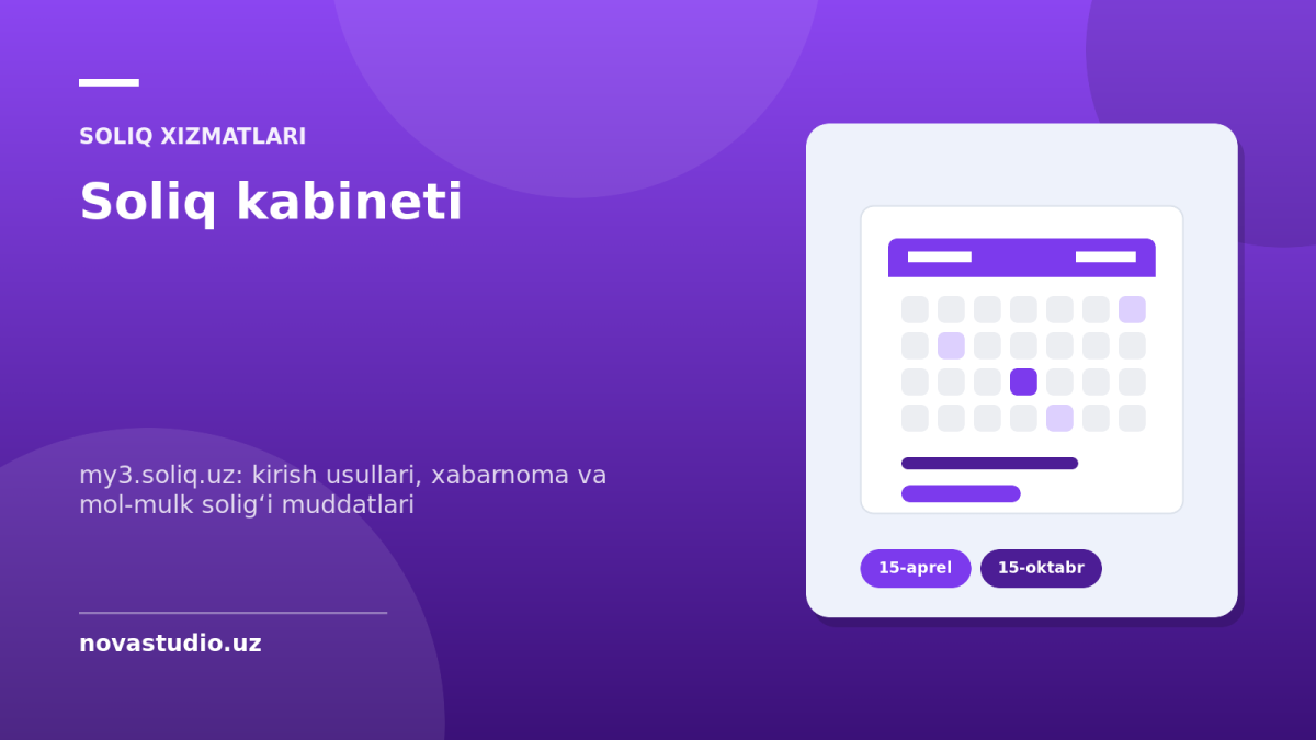 Soliq shaxsiy kabineti: my3.soliq.uz ga kirish va soliq qarzini tekshirish
