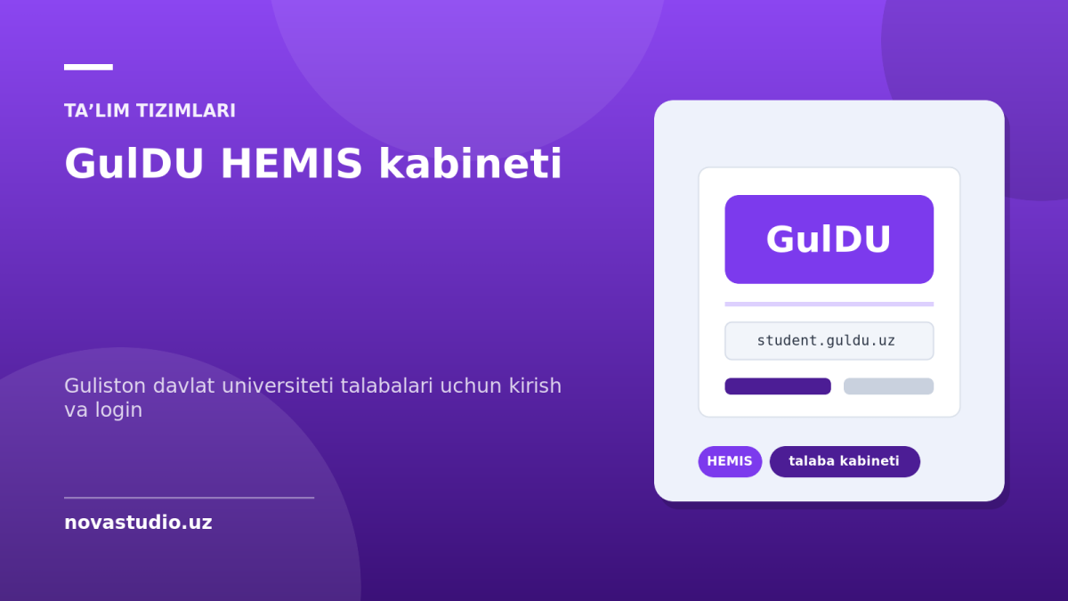GulDU HEMIS kabineti, student.guldu.uz — Guliston davlat universiteti talabalari uchun kirish va login