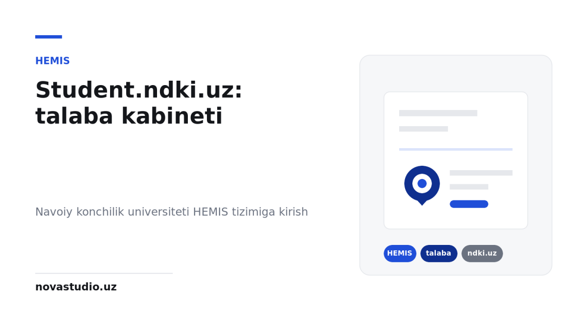 Student.ndki.uz: Navoiy konchilik universiteti talaba kabinetiga kirish (HEMIS)