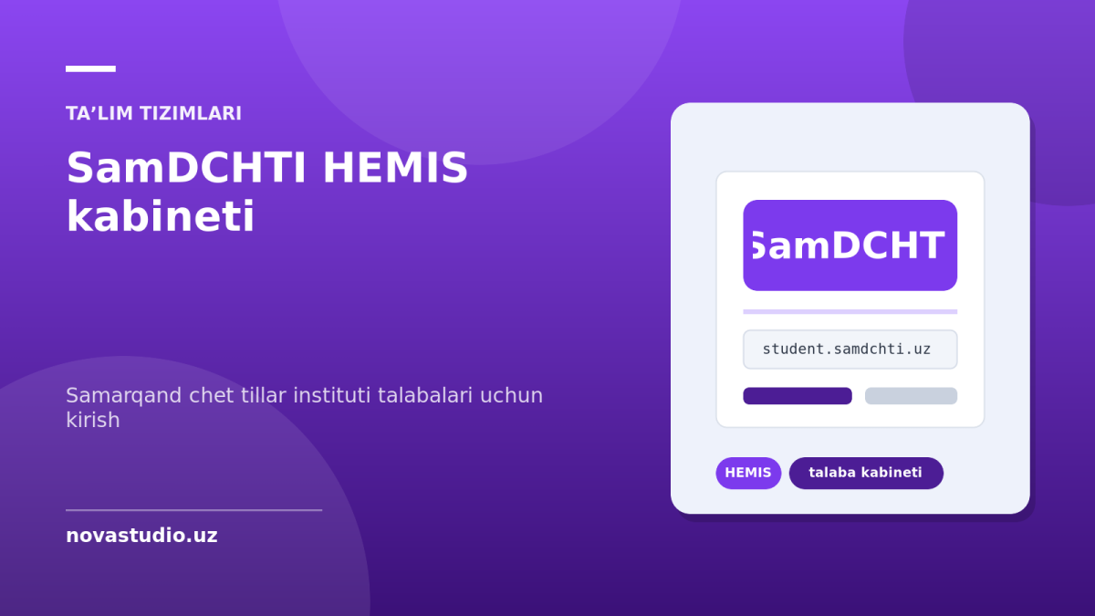 SamDCHTI HEMIS kabineti, student.samdchti.uz — Samarqand chet tillar instituti talabalari uchun kirish