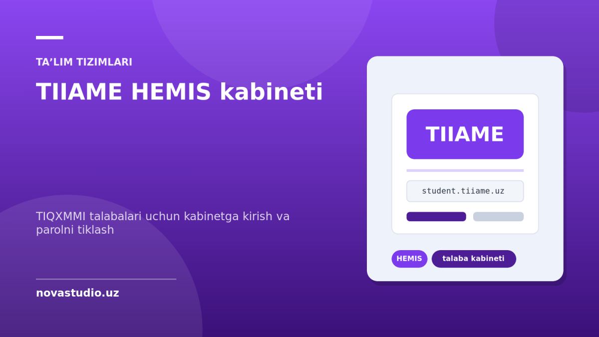 TIIAME HEMIS kabineti, student.tiiame.uz — TIQXMMI talabalari uchun kabinetga kirish va parolni tiklash