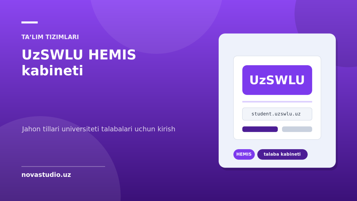 UzSWLU HEMIS kabineti, student.uzswlu.uz — Jahon tillari universiteti talabalari uchun kirish
