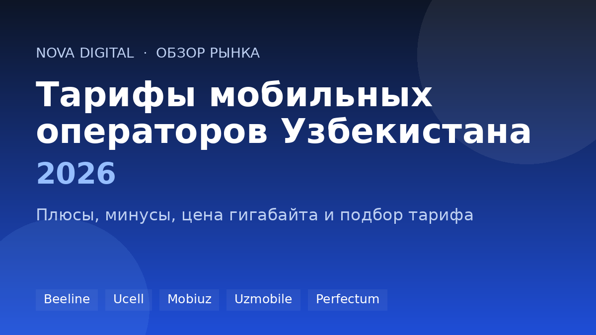 Обзор тарифов Beeline, Ucell, Mobiuz, Uzmobile и Perfectum