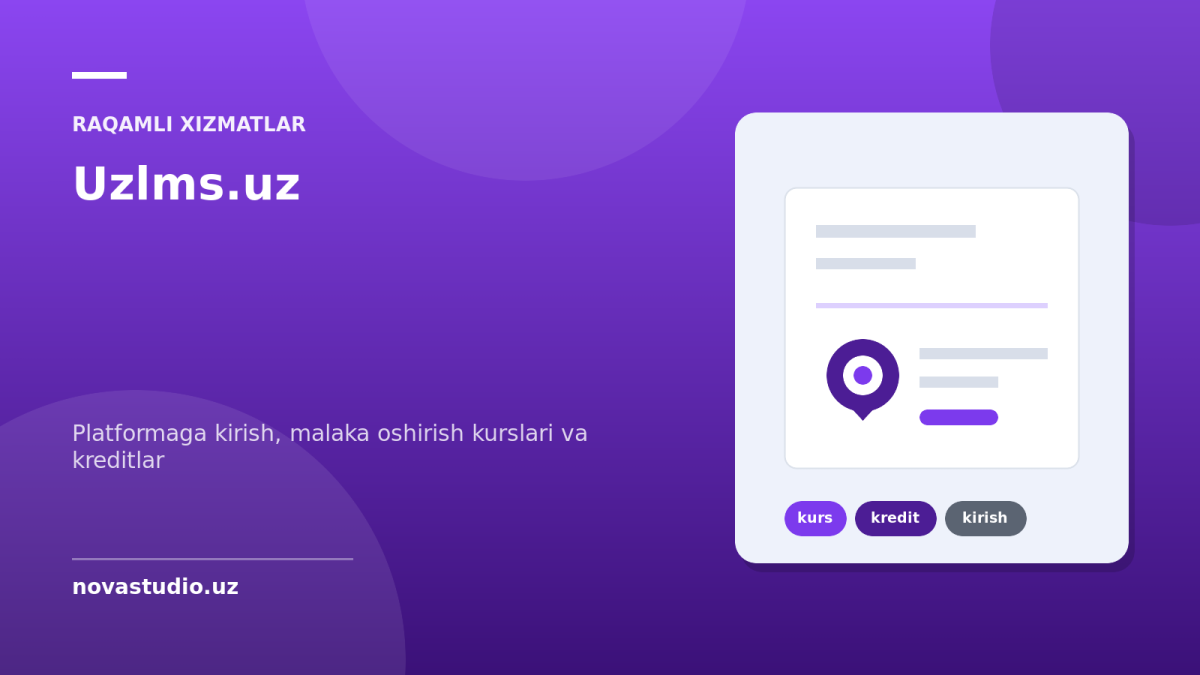 Uzlms.uz — platformaga kirish, malaka oshirish kurslari va kreditlar