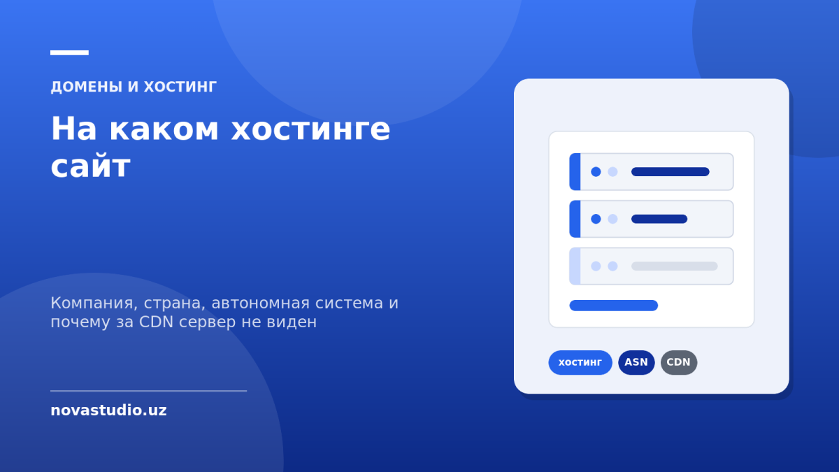 На каком хостинге сайт — Компания, страна, автономная система и почему за CDN сервер не виден