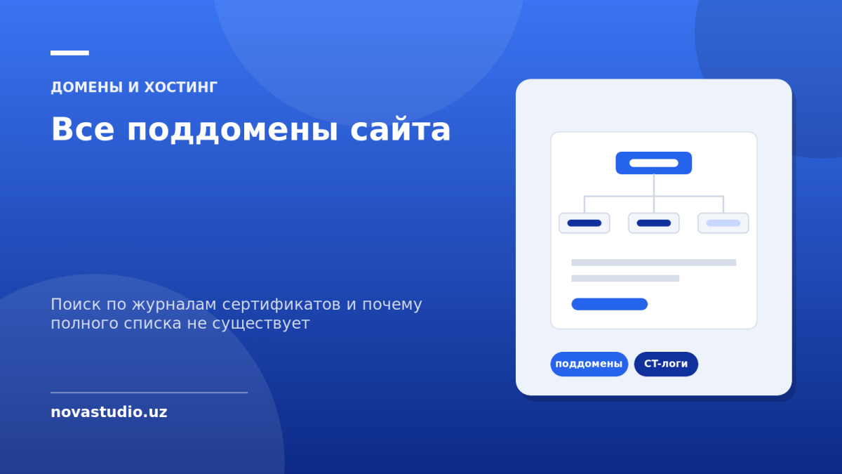 Все поддомены сайта — поиск по журналам сертификатов и почему полного списка не существует